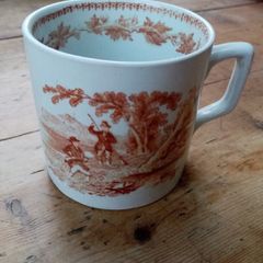 Antique Transferware Mug with Country Sports Scenes - Antique Mug - Antique Ceramic Mug - Countryware