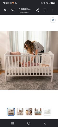 Cot Bed with Mattress (Grey or White)