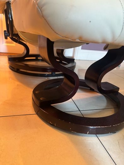 Reclining Armchair and footstool/ pouffe
