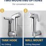 Handheld Bidet Sprayer Kits for UK Toilet Douche_ Shattaf Bidets with Bidet Hose, Spray Holder and T-Adapter  Glossy Silver Image 3