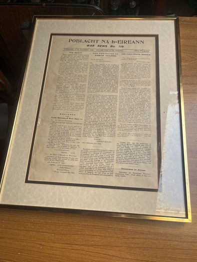 Original framed Poblacht NA h = EIREANN  war news number 119