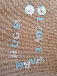 Frozen "I love warm hugs" wooden banner