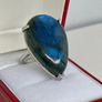 Labradorite Solitaire Ring in Platinum Overlay Sterling Silver Image 2