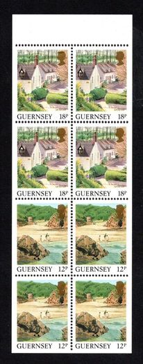 1989 Guernsey GB1.20 Stamp Booklet Pane (ex cover showing St Barnabas Church, St Peter Port) Mint Never Hinged (MNH)