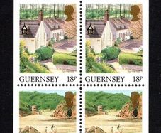 1989 Guernsey GB1.20 Stamp Booklet Pane (ex cover showing St Barnabas Church, St Peter Port) Mint Never Hinged (MNH)
