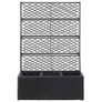 Trellis Raised Bed with 3 Pots 83x30x130 cm Poly Rattan Black Image 2