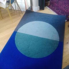 Blue green grey rug