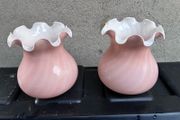 Pair of vintage glass lampshades