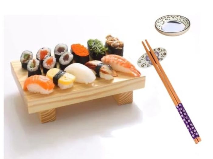 Brand New Ceramic Sushi Cutlery Set for four People with Chopstick Holder