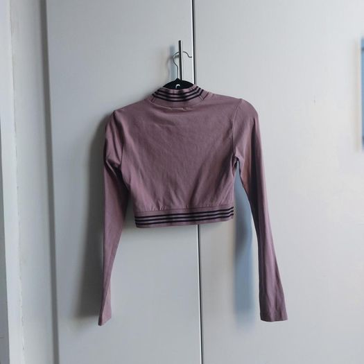 Adidas Originals Retro Sport Tape Long Sleeve Cropped Top