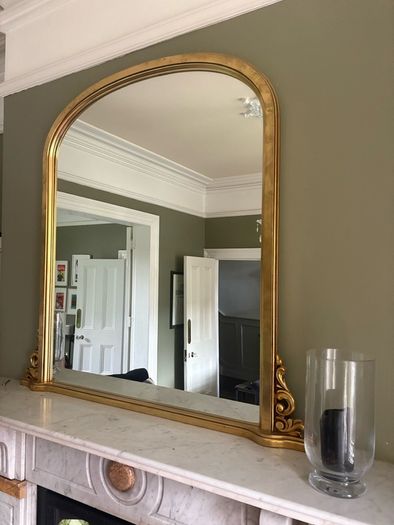 Large over mantle mirror.