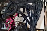 Giant unique bog oak and drift wood horse statue