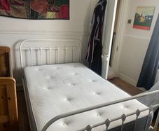 Small double bed (4ft) and mattress included.