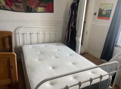 Small double bed (4ft) and mattress included.