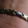 Vintage 2-Tone Gold and Silver Puffy Bracelet 7,5" long Magnetic Bracelet Image 5