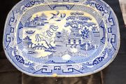 Very Large Antique Blue and White Food Serving Platter,