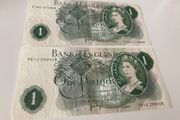 One Pound Banknote x 2 England