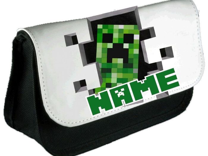Minecraft Creeper Personalised Pencil Case / Make Up Case / back to school stationery