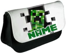 Minecraft Creeper Personalised Pencil Case / Make Up Case / back to school stationery