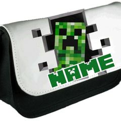 Minecraft Creeper Personalised Pencil Case / Make Up Case / back to school stationery