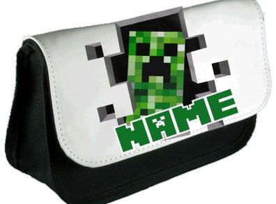 Minecraft Creeper Personalised Pencil Case / Make Up Case / back to school stationery