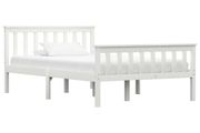 Bed Frame without Mattress White Solid Pinewood 120x200 cm