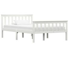 Bed Frame without Mattress White Solid Pinewood 120x200 cm
