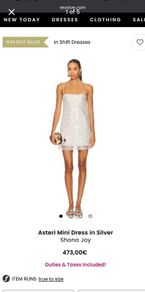 Shona Joy Mini Asteri Dress in Silver