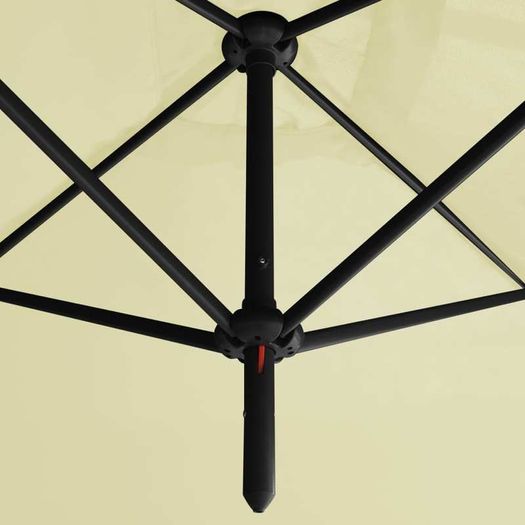 Double Parasol with Steel Pole Sand 600x300 cm