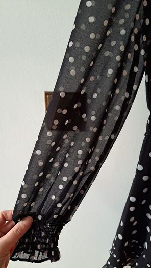 Black polka dot dress