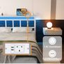 Double Bed Frame with Storage Headboard,4ft6 Bed Frame Double Bed Base with Charging Station and LED Lights,Metal Platform Double Bed 135x190,Mattress Base No Box Spring Needed,No Noise,White Image 2