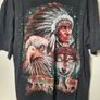 Vintage WILD t shirt American Indian wolf wolves eagle print front and back Size large Image 5