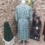 Vintage Blue with Navy print Pleated Shirt dress Image 2
