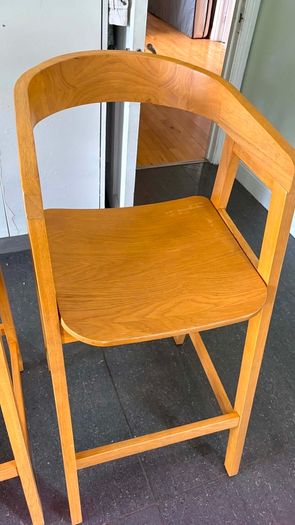 3 solid wood bar stools.