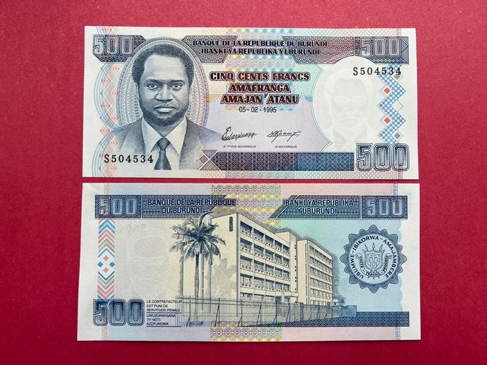 Burundi  500 Francs  1995  Pick  37a. ( Uncirculated )