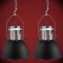 Ceiling Lamp 2 pcs Height-adjustable Modern Black Metal Image 2