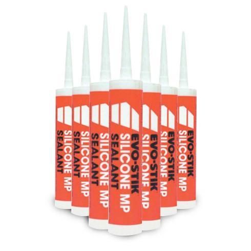 Evo-stik white silicone sealant (Call to check stock)