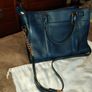 Michael Kors Nouveau Hamilton Medium Zip Satchel Crossbody Navy Faux leather Image 10