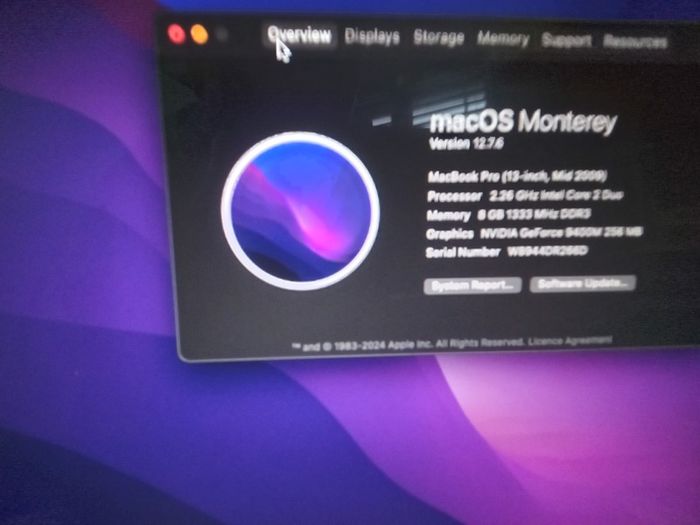 Apple MacBook Pro 13 inch Mid 2009 8GB RAM 320GB