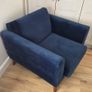 Blue velvet armchair.  Buyer must arrange for transport Image 2