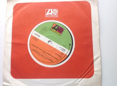 Vinyl record, 7in single. Emerson, Lake and Palmer - Fanfare For The Common Man