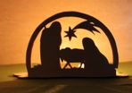 Christmas Crib Tea Light candle holder wood craft decoration laser cut