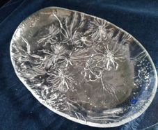 Hadeland, crystal platter , Scandinavian glass, Norway Glass platter