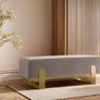 Aria Modern Velvet Bench with Gold Metal Legs Elegant Hallway 100cm Image 6