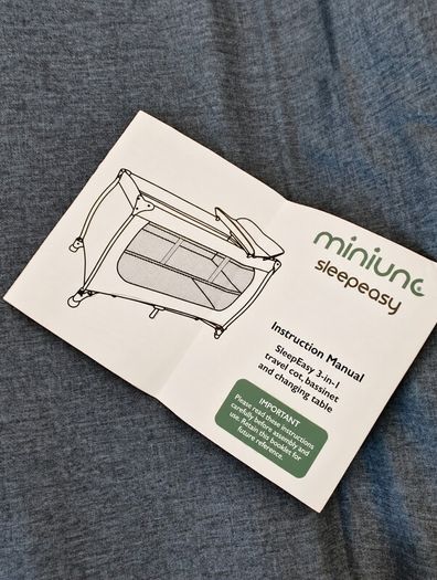 Miniuno 3 in 1 Travel Cot Portable Baby Cot in Navy