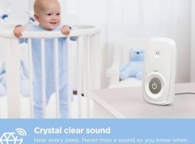 Audio Baby Monitor - Digital Baby Monitor with DECT Technology for Audio Monitoring - High Sensitivity Microphone