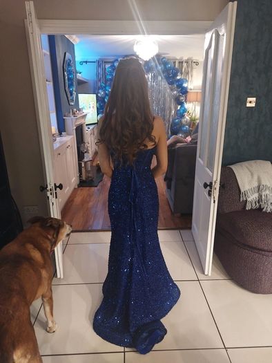 sparkly royal blue debs or ty ball dress