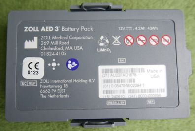 Untested Battery For ZOLL AED 3 Defibrillator 12v 4.2Ah / 8000-000696 - AS IS