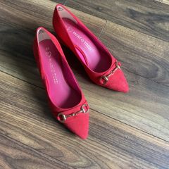 Marco Tozzi Pink Suede Medium Heel Court
