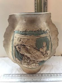 Tenmoku Pottery Vase